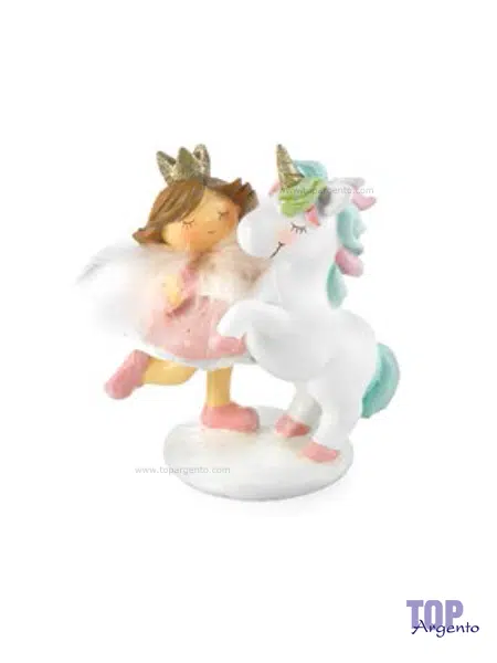 a small figurine of a girl and a unicorn