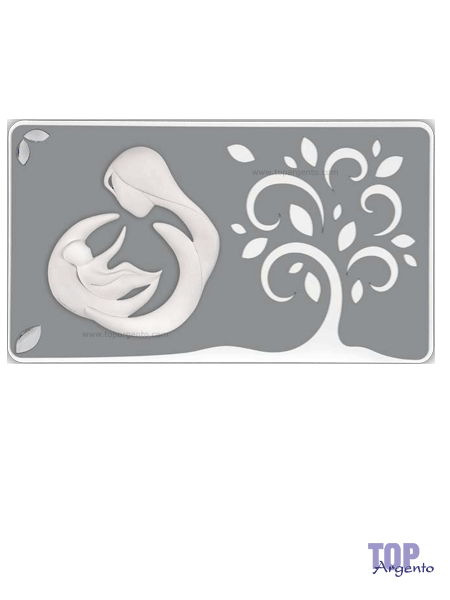 Bongelli madonna con bimbo stilizzato albero della vita grigio cm 70x40 ME1365/1G