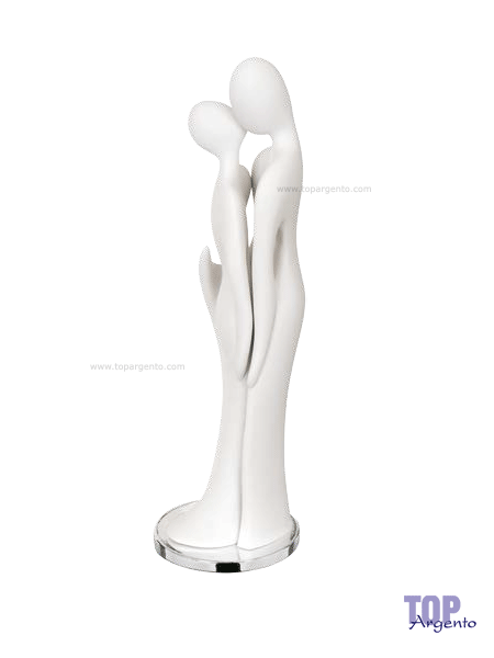 Bongelli scultura coppia stilizzata bianca h.29 ME1378