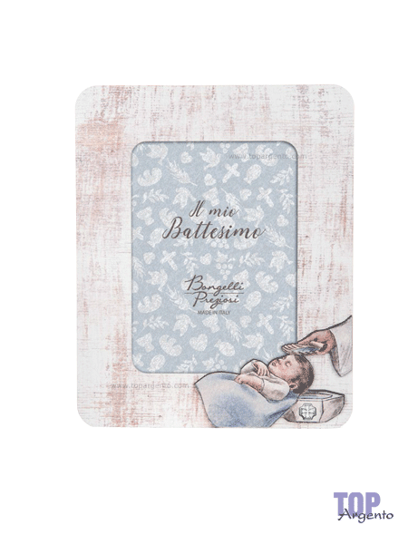 Bongelli Preziosi Portafoto Battesimo Shabby Celeste