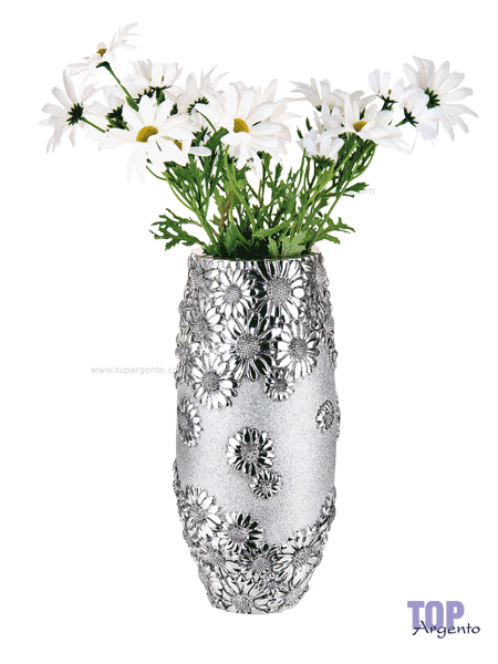 Bongelli vaso tondo margherite h.30 argento ME966
