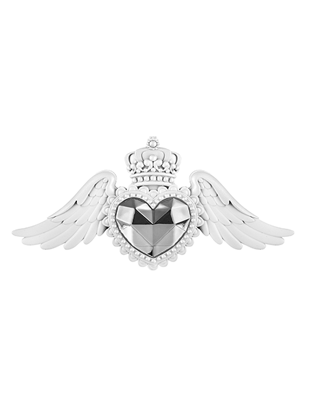 cuore con ali bomboniere bongelli 2367 BI AG