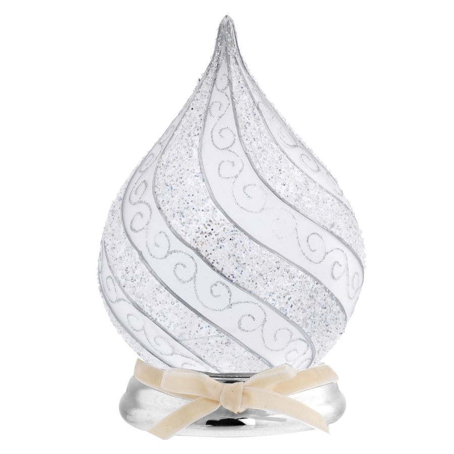 Bagutta Goccia Onde Glitterate Con Base Argento N 8576-01
