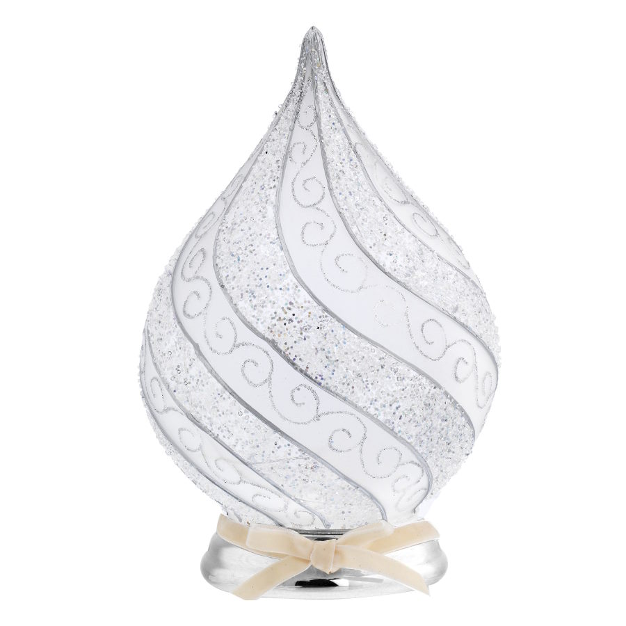Bagutta Goccia Onde Glitterate Con Base Argento N 8576-02