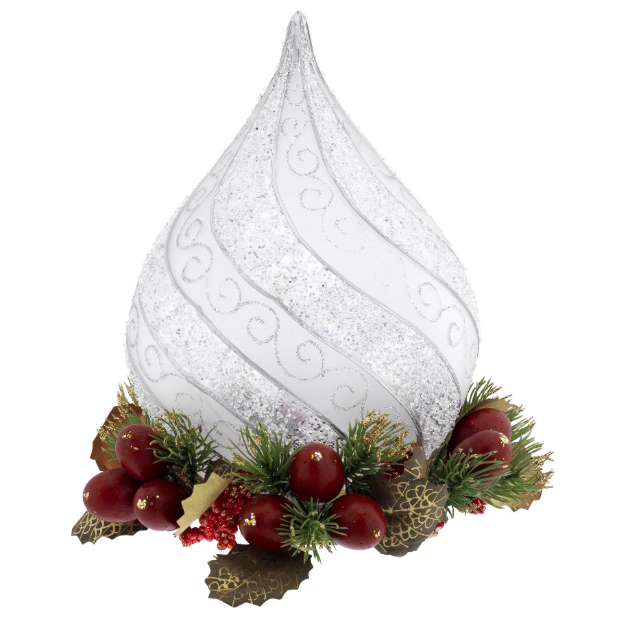 Bagutta Goccia Onde Glitterate Argento Con Base Deco N 8576-05