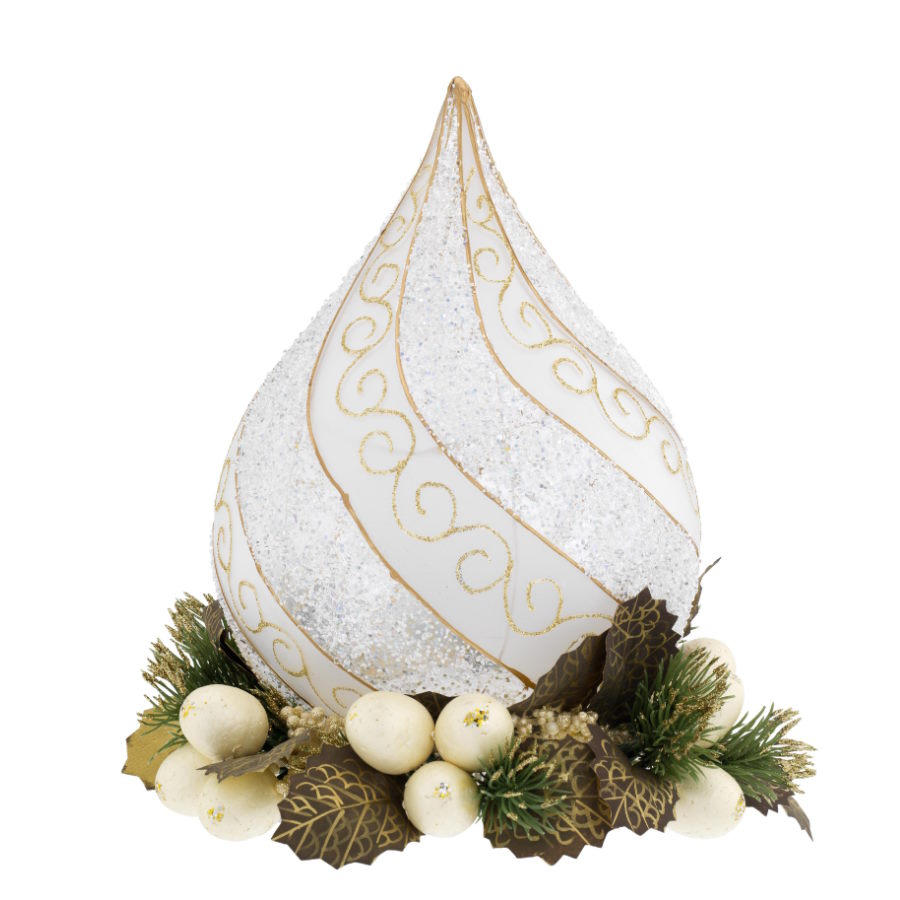 Bagutta Goccia Onde Glitterate Oro Con Base Deco N 8576-06