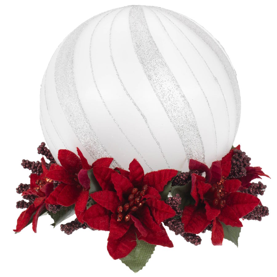 Bagutta Sfera Argento Su Base Floreale Rossa N 8578-01 RO