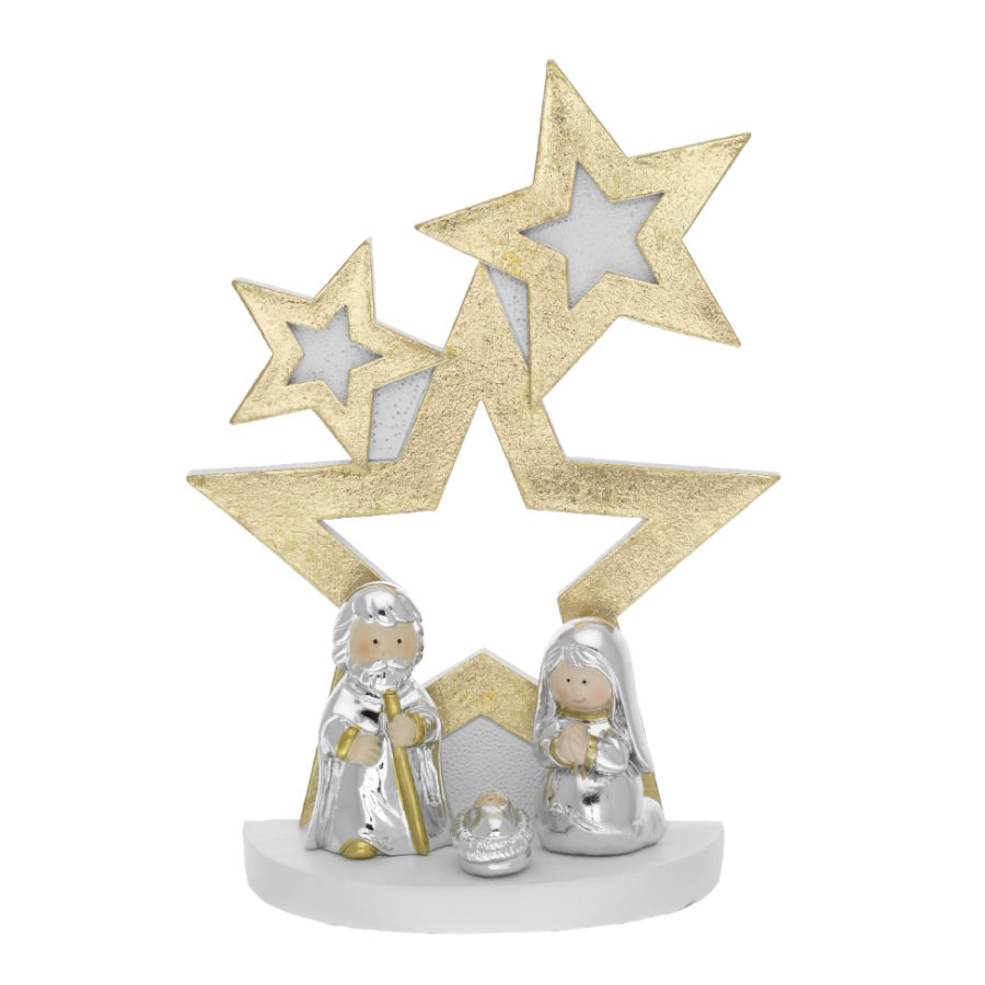 Bagutta Albero 3 Stelle Stilizzato Bianco Oro N 8588-22 OR