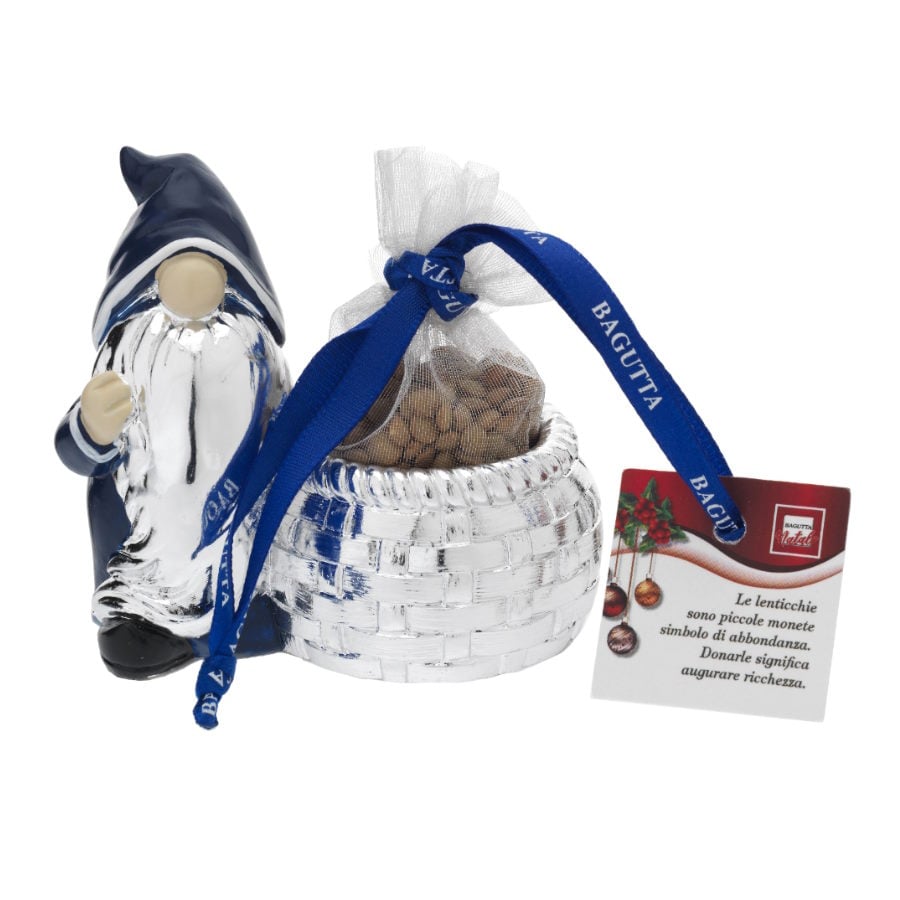 Bagutta Gnomo Natalizio Con Lenticchie Blu