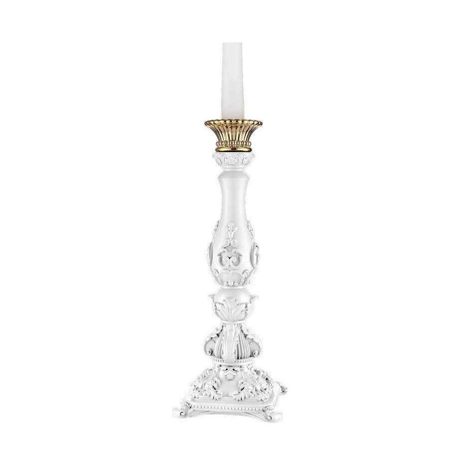 BONGELLI CANDELIERE BAROCCO H.40 BIANCO cod. ME2360 BI