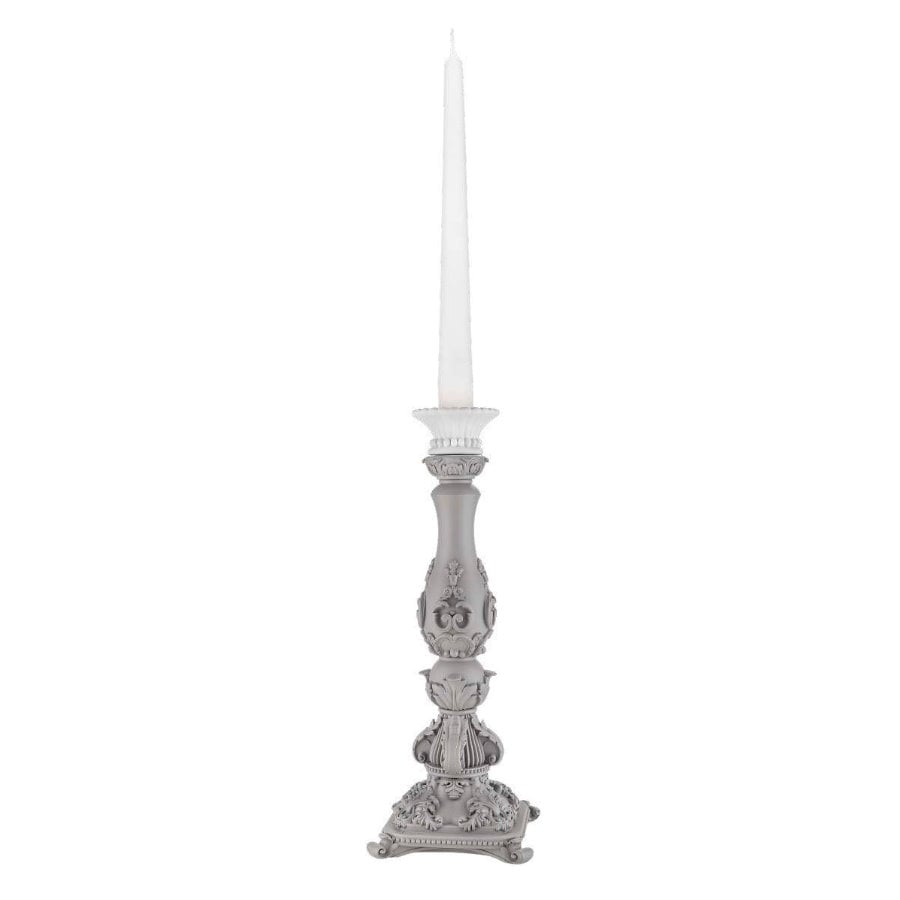 BONGELLI CANDELIERE BAROCCO H.40 GRIGIO cod. ME2360 GR