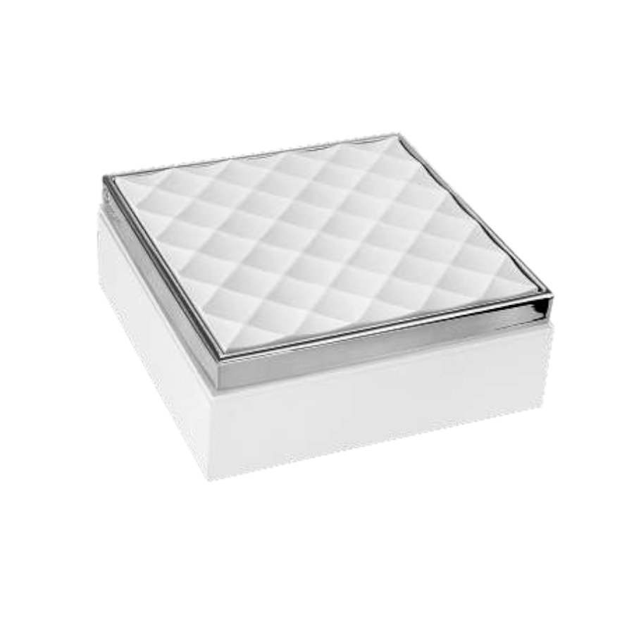 BONGELLI COFANETTO 17X17 BIANCO ARGENTO cod. ME2348 AG