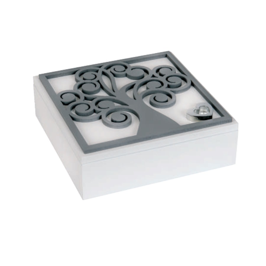 BONGELLI COFANETTO ALBERO VITA 17X17 GRIGIO cod. ME1392 G