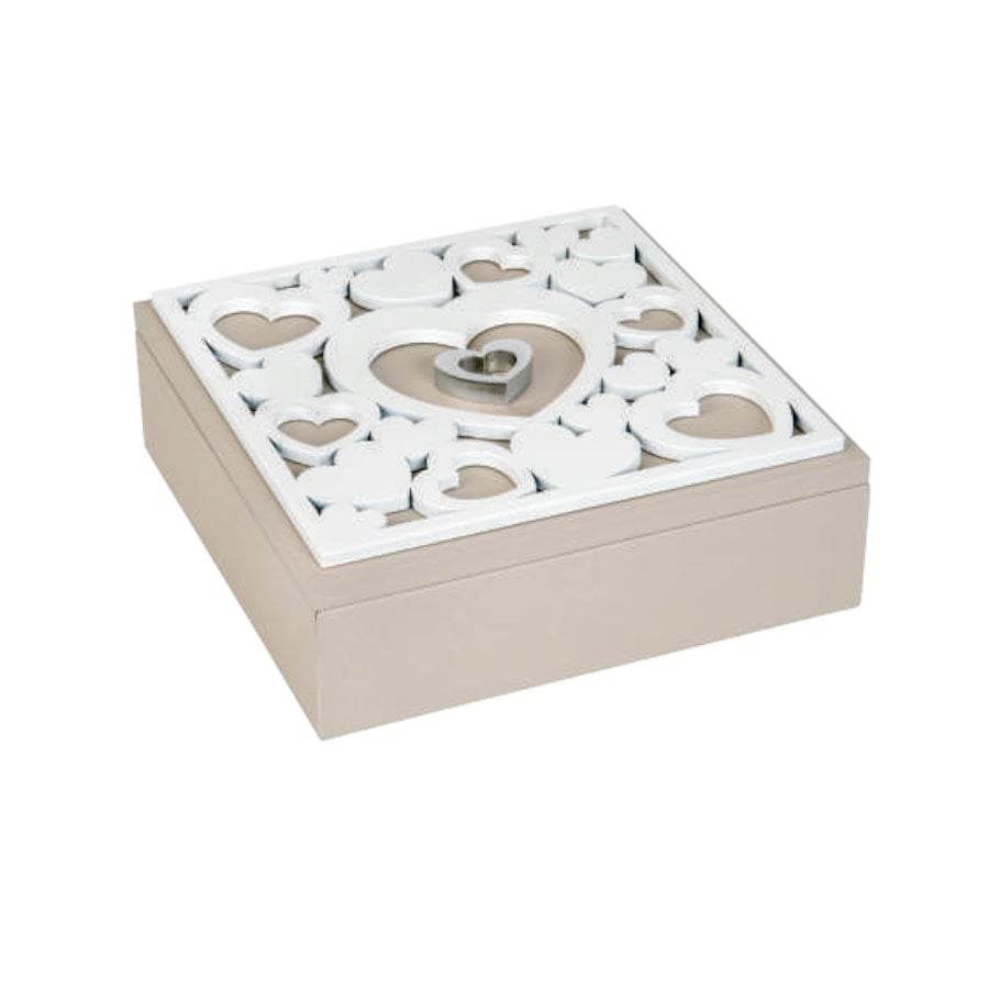 BONGELLI COFANETTO CUORI 17X17 NOCCIOLA cod. ME1394 N