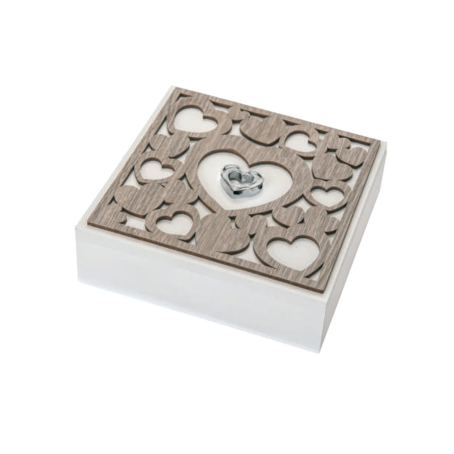 BONGELLI COFANETTO CUORI 17X17 ROVERE cod. ME1394 RO