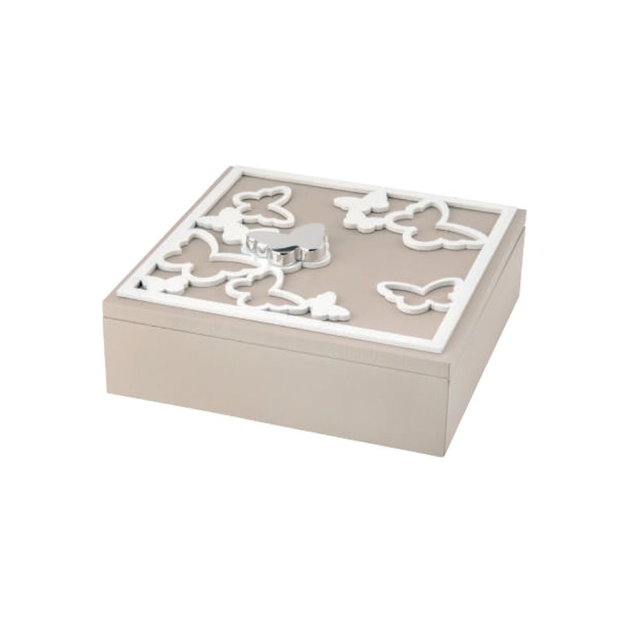 BONGELLI COFANETTO FARFALLE 17X17 NOCCIOLA cod. ME1413 N
