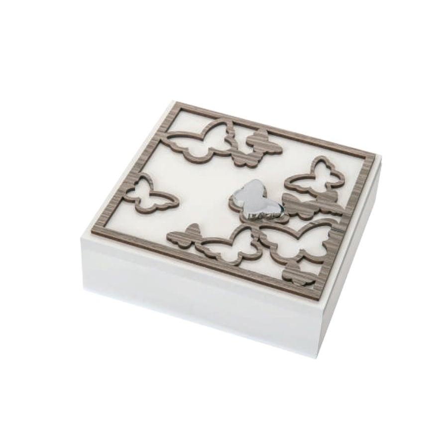 BONGELLI COFANETTO FARFALLE 17X17 ROVERE cod. ME1413 RO