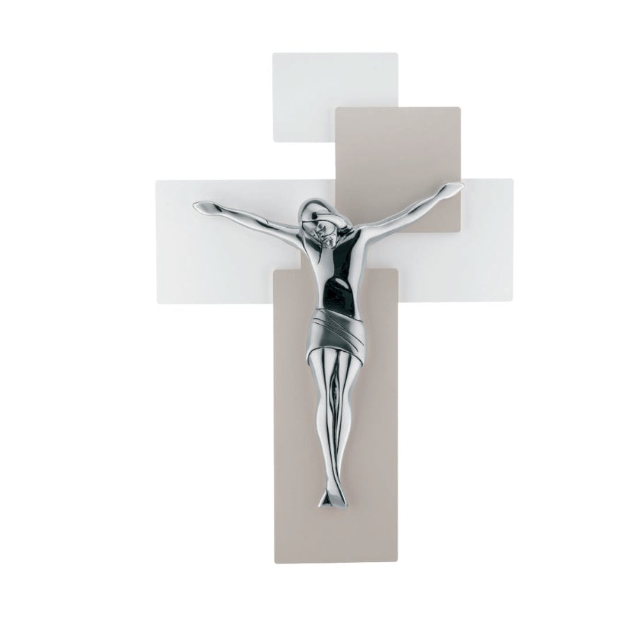 BONGELLI CRISTO ARGENTATO GRANDE NOCCIOLA 42X30 cod. ME1210 3N