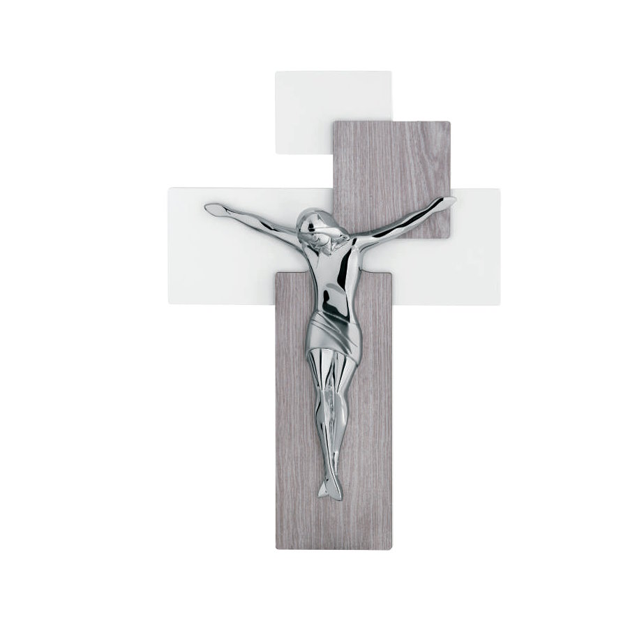 BONGELLI CRISTO ARGENTATO GRANDE ROVERE 42X30 cod. ME1210 3RO