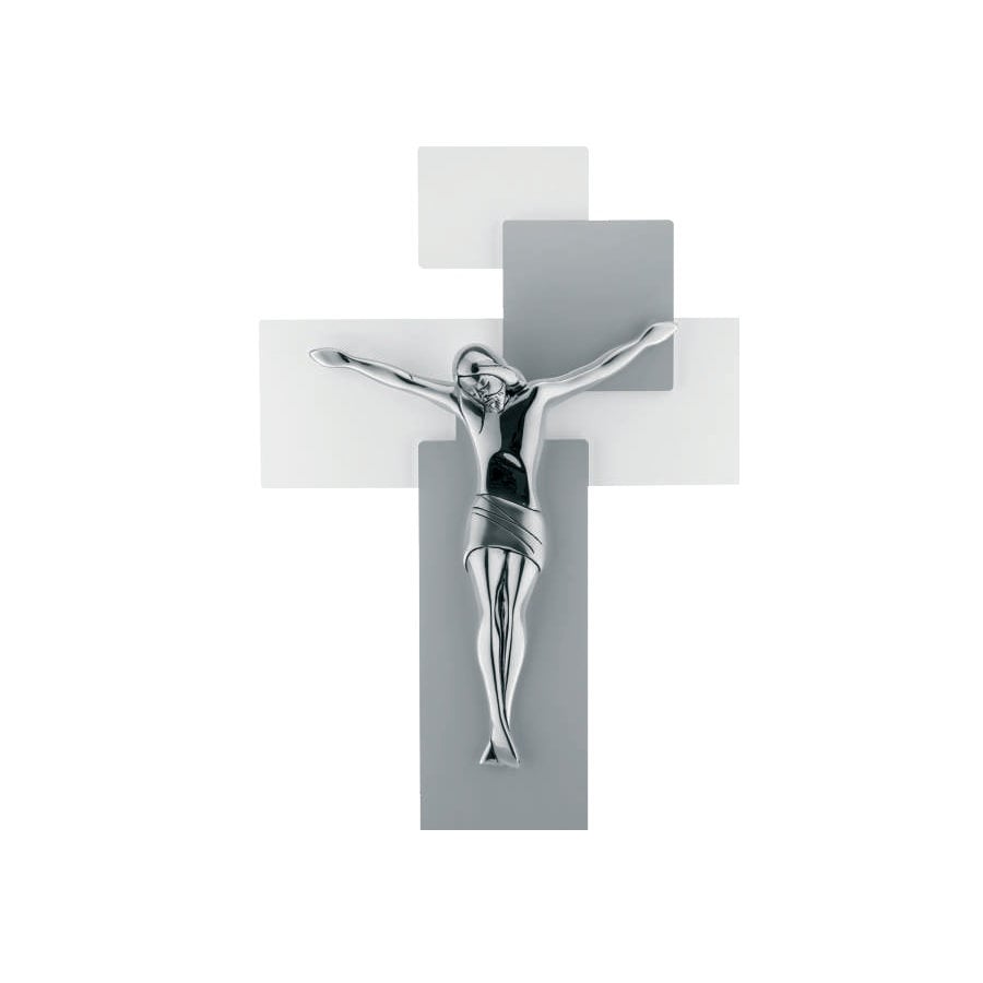BONGELLI CRISTO ARGENTATO MAXI GRIGIO 60X40 cod. ME1210 4G