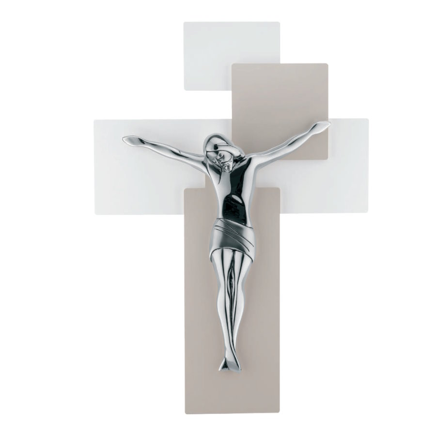 BONGELLI CRISTO ARGENTATO MAXI NOCCIOLA 60X40 cod. ME1210 4N