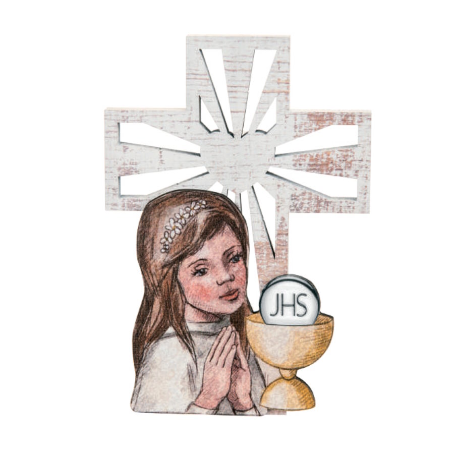 BONGELLI CROCE COMUNIONE SHABBY 10x15 LEI cod. ME2039 F