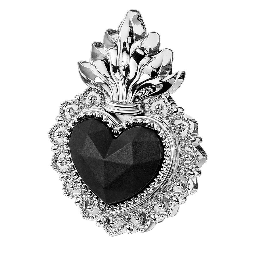 BONGELLI CUORE EX VOTO 16X12 ARGENTO NERO cod. ME2366 3AG NERO