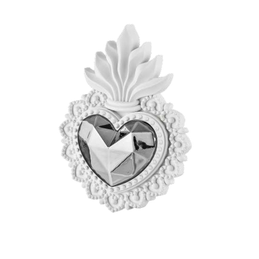 BONGELLI CUORE EX VOTO 16X12 BIANCO ARGENTO cod. ME2366 3BI AG