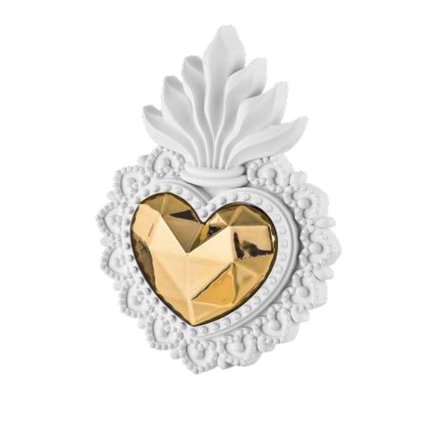 BONGELLI CUORE EX VOTO 16X12 BIANCO ORO cod. ME2366 3BI OR