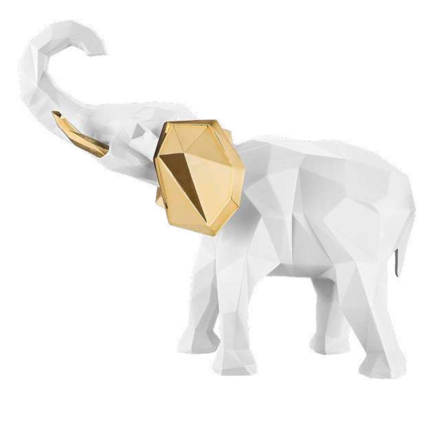 BONGELLI ELEFANTE STIL.17X14 BIANCO ORO cod. ME2343 2BI OR