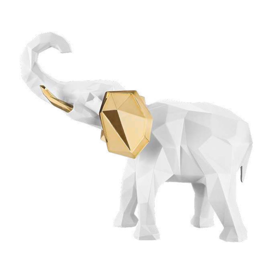 BONGELLI ELEFANTE STIL.27X32 BIANCO ORO cod. ME2343 3BI OR