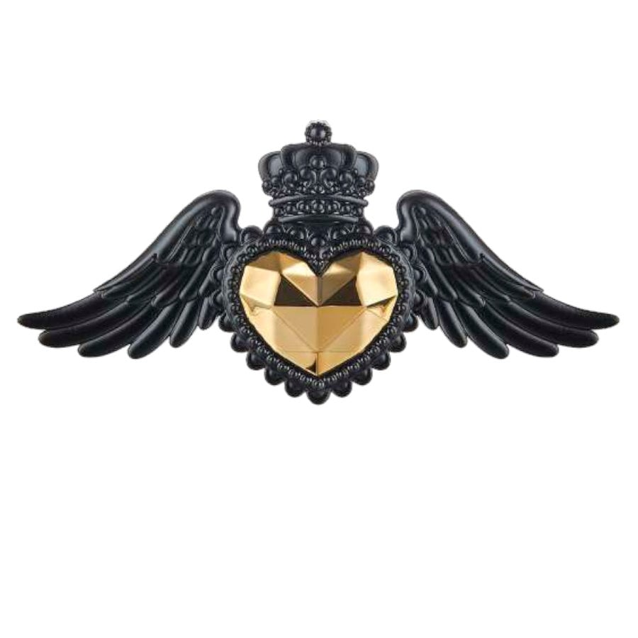 BONGELLI EX VOTO CUORE ALI 20X10 NERO ORO cod. ME2367 1NERO OR