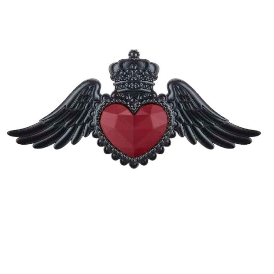 BONGELLI EX VOTO CUORE ALI 28X14 NERO ROSSO cod. ME2367 2NERO RS