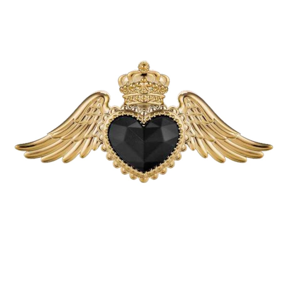 BONGELLI EX VOTO CUORE ALI 28X14 ORO NERO cod. ME2367 2OR NERO