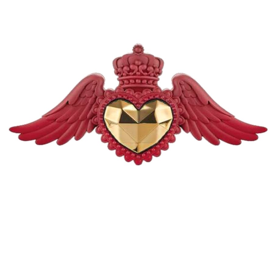 BONGELLI EX VOTO CUORE ALI 28X14 ROSSO ORO cod. ME2367 2RS OR