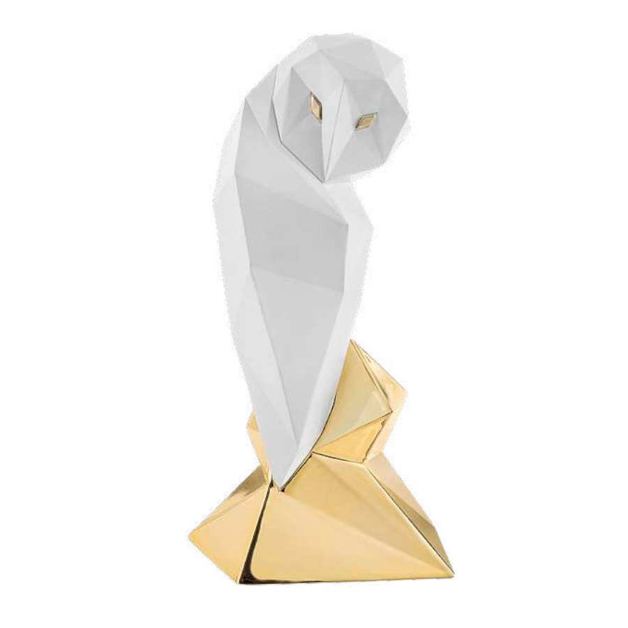 BONGELLI GUFO STIL. H.40 BIANCO ORO cod. ME2341 3OR