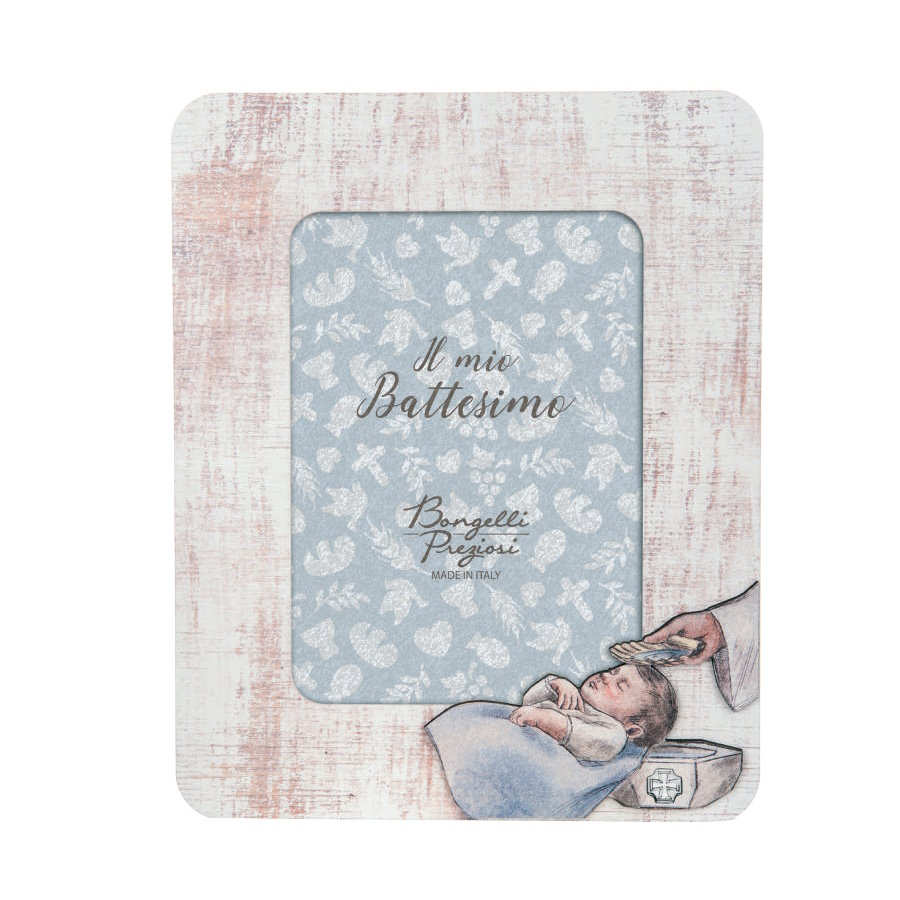 BONGELLI PORTA FOTO BATTESIMO SHABBY13x18 CELESTE cod. ME2022 2CE