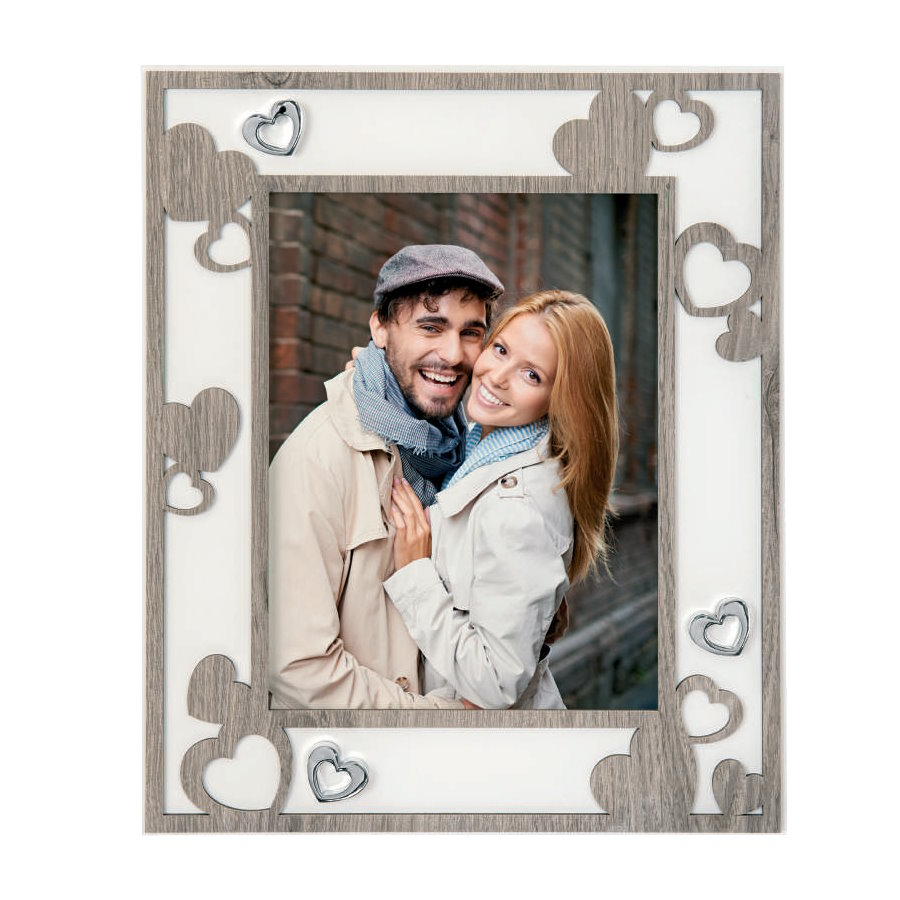 BONGELLI PORTA FOTO CUORI 13x18 ROVERE cod. ME1592 2RO