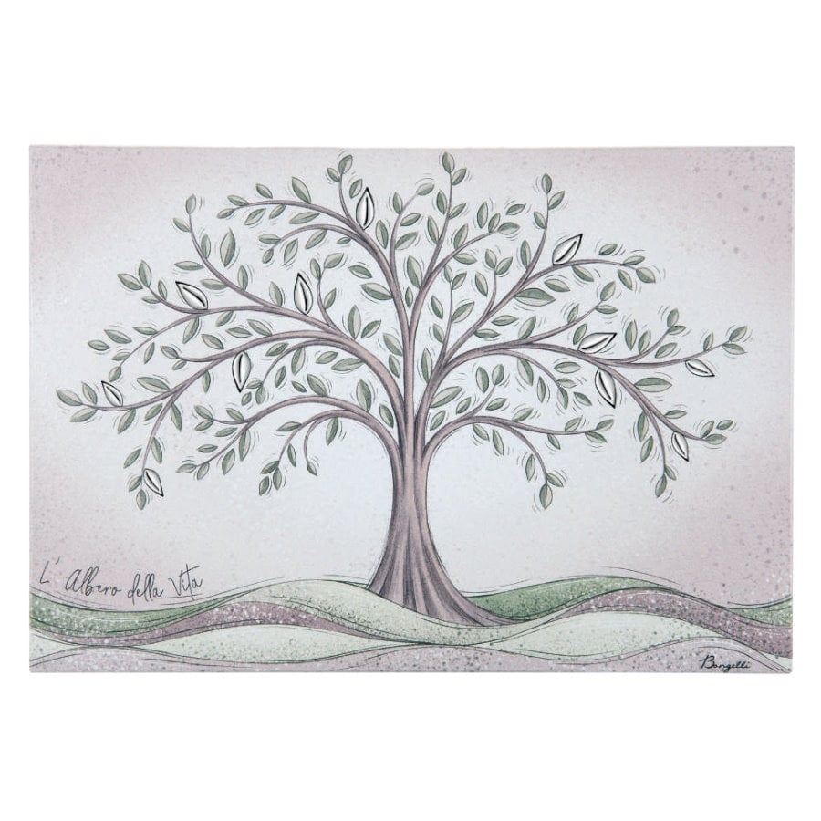 BONGELLI QUADRO ALBERO VITA 30x21 VERDE cod. ME2099 2V