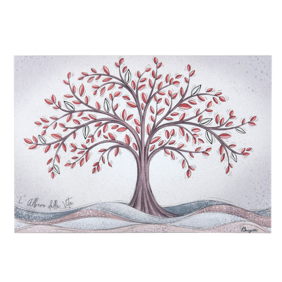 BONGELLI QUADRO ALBERO VITA 80x56 ROSSO cod. ME2099 4RS