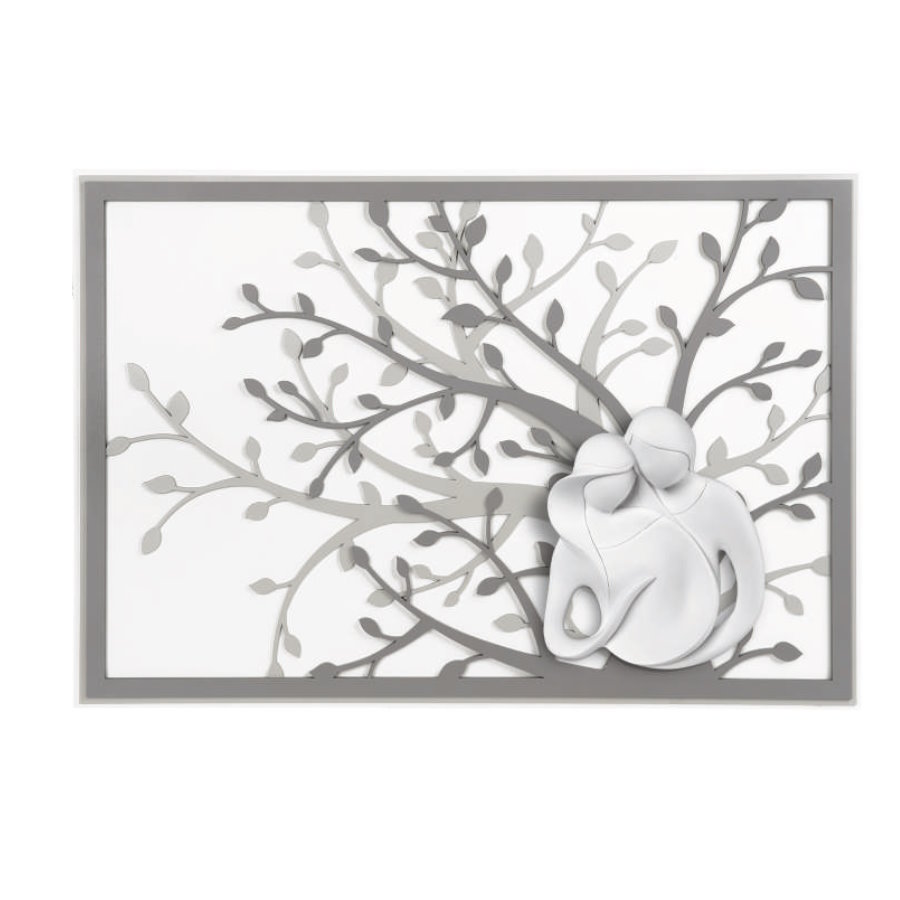 BONGELLI QUADRO ALBERO VITA COPPIA STILIZZATO GRIG.70X48 cod. ME1954 1G