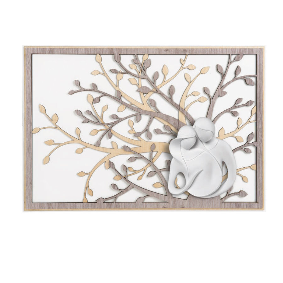 BONGELLI QUADRO ALBERO VITA COPPIA STILIZZATO ROV. 70X48 cod. ME1954 1RO