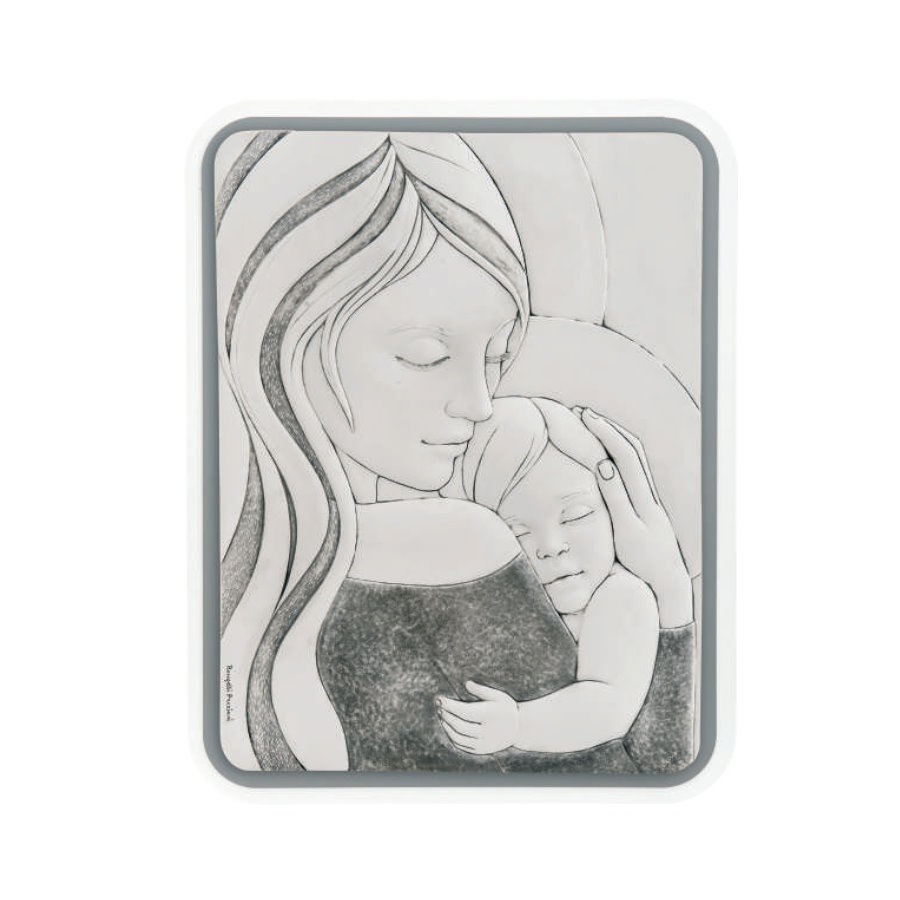 BONGELLI SACRO MADONNA RETT. INV. GRIGIO 45X58 cod. ME1630 2G