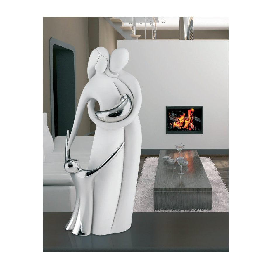 BONGELLI SCULTURA FAMIGLIA BIANCA H28 cod. ME1201