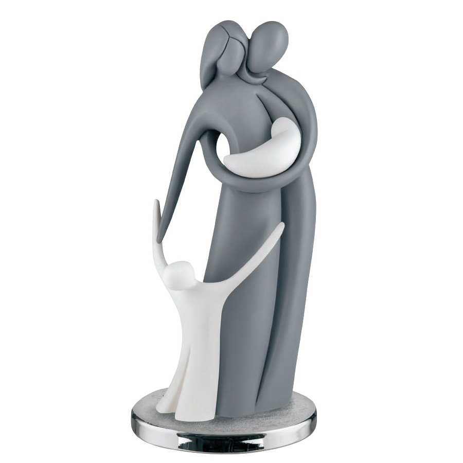 BONGELLI SCULTURA FAMIGLIA GRIGIA H28 cod. ME1201 G