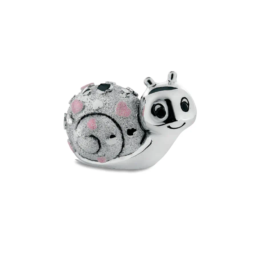 Bongelli lumaca argentata con cuori rosa cod. Me1163 ro