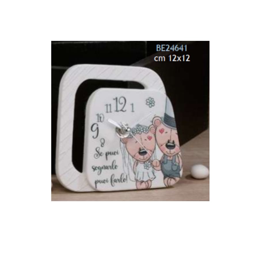 DOLCICOSE RAYA OROLOGIO 12X12 ORSETTO SPOSI cod. BE24641