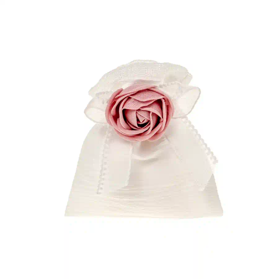 Etm Bocciolo sacchetto per confetti con rosellina rosa antico C2679