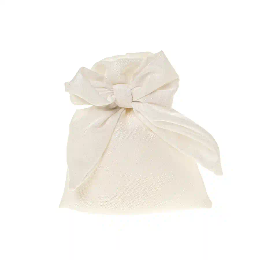 Etm Brillo fiocco sacchetto porta confetti cm.10x12 bianco cod. C2698