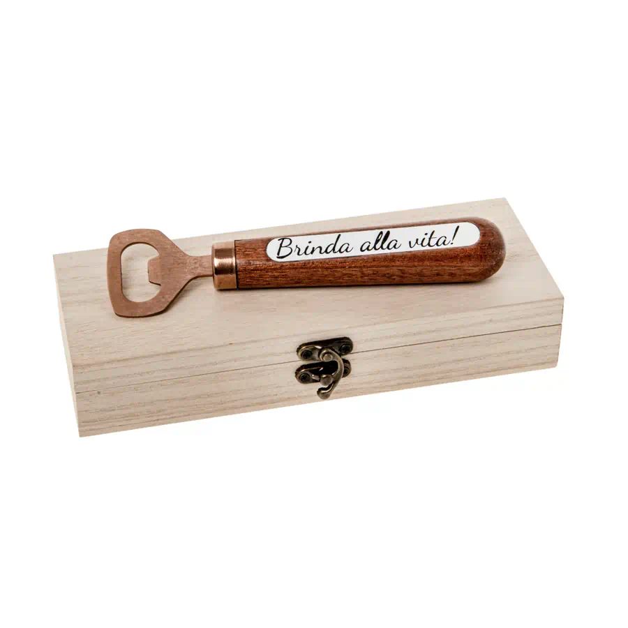 Etm Bronze apribottiglia cm.16 in scatola di legno cod. 12A113